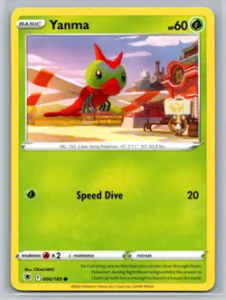 Yanma #006/189 SWSH10: Astral Radiance Common - Pokemon Cards H37 - Image 1