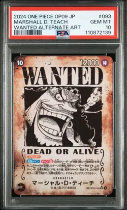 PSA10 Marshall D. Teach Wanted Poster SP One Piece Card Japanese - Image 1