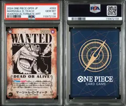 PSA10 Marshall D. Teach Wanted Poster SP One Piece Card Japanese - Image 3