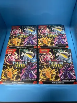 LOT OF 4 Pokemon TCG Scarlet & Violet Paldean Fates SV4.5 Booster Bundle NEW - Image 1