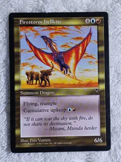 MTG Firestorm Hellkite - Visions (VIS) 1996 Magic the Gathering Card Rare NM - Image 1