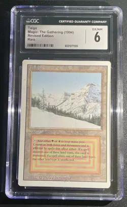 MTG Taiga Revised Edition Rare CGC Graded 6 Ex/NM Magic The Gathering - Image 1