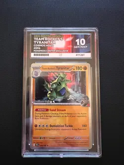 Team Rocket's Tyranitar Pokemon Center Promo Destined Rivals ACE 10 GEM MINT - Image 1
