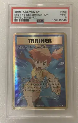 Misty’s Determination FA #108 PSA MINT 9, 2016 Pokemon XY Evolutions 108 - Image 1