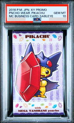 PSA 10 Pokemon Poncho Pikachu Sableye XY Promo Japanese Business Card - Image 1