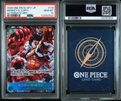 PSA10 Monkey D. Luffy SEC OP11-118 One Piece Card Japanese - Image 1