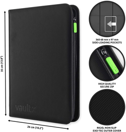Vault X 9 Pocket Trading Card Zip Binder, 360 Cards, Premium Exo-Tec Album - Image 2