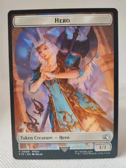 MTG Final Fantasy Double Sided Token 9/21 Hero & Elemental - Image 1