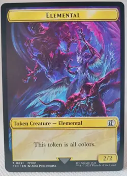 MTG Final Fantasy Double Sided Token 9/21 Hero & Elemental - Image 2