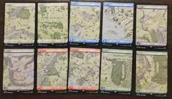 Mtg. Lord Of The Rings: Tales Of Middle Earth. Full Art Map Land Set. Non-foil - Image 1