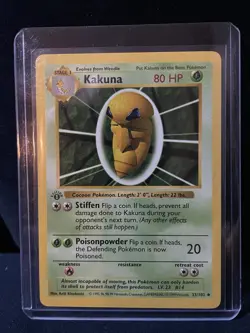1999 Pokemon Base Set 1st Edition Kakuna 33/102 Near Mint - Image 1