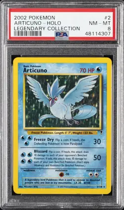 2002 POKEMON LEGENDARY COLLECTION #2 ARTICUNO-HOLO PSA 8 - Image 1