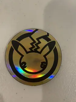 Pikachu 25th Anniversary Gold Holo Jumbo Official Coin Pokemon - Image 1