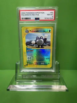 2002 POKEMON EXPEDITION 60 POLIWRATH-REVERSE FOIL PSA 8 - Image 1