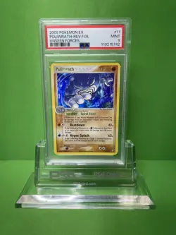 2005 POKEMON EX UNSEEN FORCES 11 POLIWRATH-REVERSE FOIL PSA 9 - Image 1