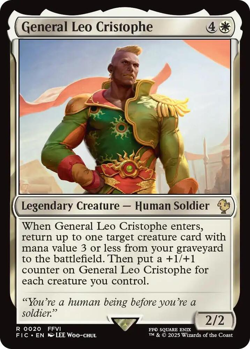 MTG magic 1x General Leo Cristophe SURGE FOIL (M/NM) Commander Final Fantasy - Image 1