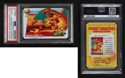 Charizard VS Magmar Bandai Carddass Pokemon Anime Collection Vending PSA 10 0k9n - Image 3
