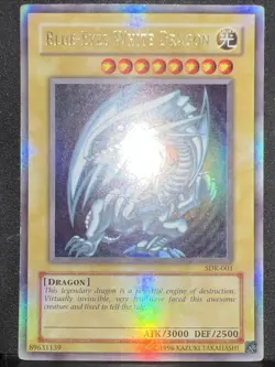 Yugioh! Blue-Eyes White Dragon SDK-001 Unlimited VLP Insane HOLO BLEED Very Rare - Image 1