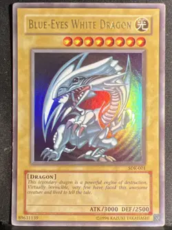 Yugioh! Blue-Eyes White Dragon SDK-001 Unlimited VLP Insane HOLO BLEED Very Rare - Image 2