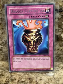 YUGIOH 2002 | DRAGON CAPTURE JAR | LOB-045 | NA PRINT | RARE | NEAR MINT - Image 1