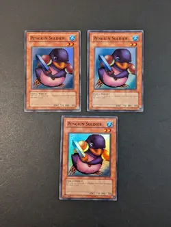 Yugioh TCG - 3x Penguin Soldier - SDj-040 - LP - Unlimited - Common Vintage 2003 - Image 2