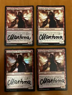 4X DRAGON’S RAGE CHANNELER FOIL SIGNED MARTINA FACKOVA 3 Eng 1 Ita Mtg Magic - Image 1