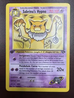 Pokemon Card - Sabrina's Hypno Gym Challenge 1st Edition 56/132 Uncommon LP+/NM- - Image 1