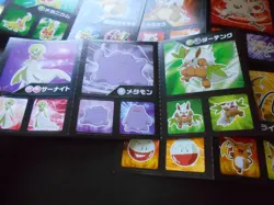 Pokemon Card Coris Promo Non Holo Sticker x4 Pikachu Meganium Ditto etc #3990 - Image 3