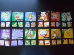 Pokemon Card Coris Promo Non Holo Sticker x4 Pikachu Meganium Ditto etc #3990 - Image 1