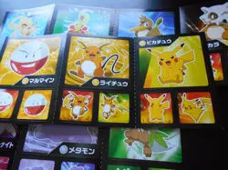 Pokemon Card Coris Promo Non Holo Sticker x4 Pikachu Meganium Ditto etc #3990 - Image 5