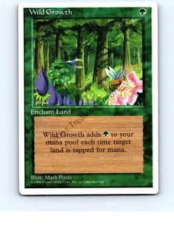 Wild Growth # Common Fourth Edition MTG NP Near Mint or Better - Image 1
