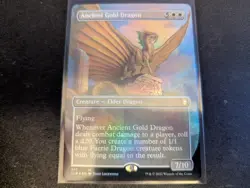 MTG Magic the Gathering FOIL Ancient Gold Dragon Borderless CLB! - Image 1