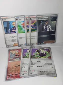 Pokemon TCG Trainer Cards & Supporting Pokemon 8 Cards Briar, Pal Pad, Varoom - Image 1