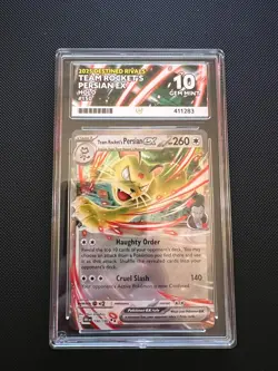 Team Rocket's Persian EX 150/182 Pokemon Destined Rivals ACE 10 GEM MINT - Image 1