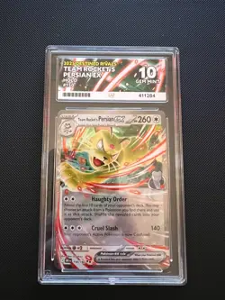 Team Rocket's Persian EX 150/182 Pokemon Destined Rivals ACE 10 GEM MINT - Image 3