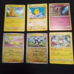 Lot Of Electric Type Pokemon Cards! Featuring Surfing Pikachu (See Pics & Descr) - Image 1