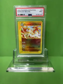 2002 POKEMON EXPEDITION 26 RAPIDASH-REVERSE FOIL PSA 9 - Image 1