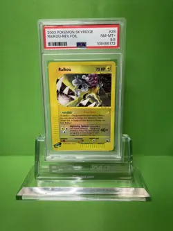 2003 POKEMON SKYRIDGE 28 RAIKOU-REVERSE FOIL PSA 8.5 - Image 1