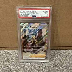 2023 POKEMON SWORD & SHIELD CROWN ZENITH #GG60 FULL ART/CYNTHIA'S AMBITION PSA 9 - Image 1