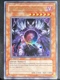 Yugioh Caius the Shadow Monarch SDDE-EN001 Ultra Rare 1st Edition - Image 1
