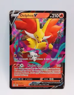 Delphox V 027/196 Holo Ultra Rare Pokemon Lost Origin Card NM Fresh Pull - Image 1