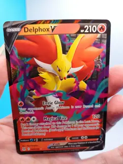 Delphox V 027/196 Holo Ultra Rare Pokemon Lost Origin Card NM Fresh Pull - Image 5