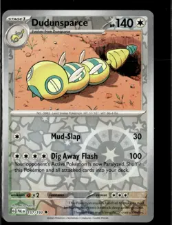 Pokemon Dudunsparce 157/193 Paldea Evolved Reverse Holo Uncommon 5 Card Lot LP - Image 1