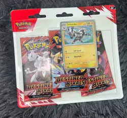 Pokemon S&V Destined Rivals Zebstrika BLISTER PACK 3 Boosters & 1 Foil SEALED - Image 1
