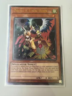 YUGIOH Droll & Lock Bird Ultimate Rare OP08-EN001 - Image 1