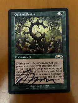 OATH OF DRUIDS SIGNED DAREN BADER mtg Magic The Gathering - Image 1