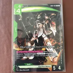 Gundam Card Game Newtype Rising Gundam Deathscythe GD01-025 LR Holo Foil - Image 1