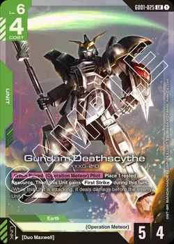 Gundam Card Game Newtype Rising Gundam Deathscythe GD01-025 LR Holo Foil - Image 1