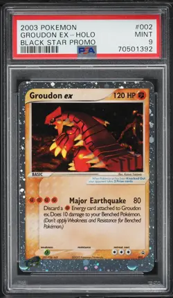 2003 Pokemon Black Star Promo #002 GROUDON EX Holo PSA 9 Mint Rare e-Reader Card - Image 1
