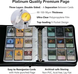 Durable 9 Pocket Trading Card Binder - Metal D-Ring - Perfect for Collectors - Image 5